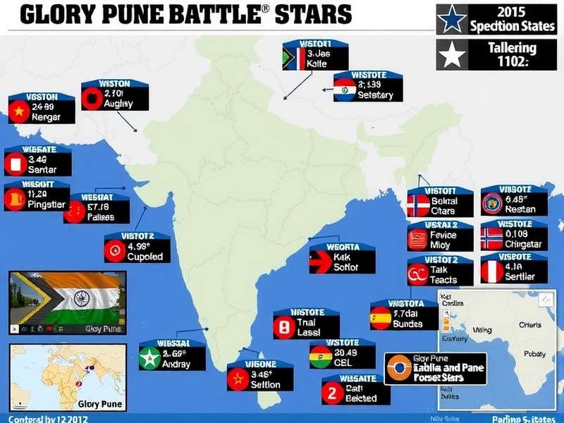 Regional popularity of Glory Pune Battle Stars in India Map showing Glory Pune Battle Stars popularity across Indian states